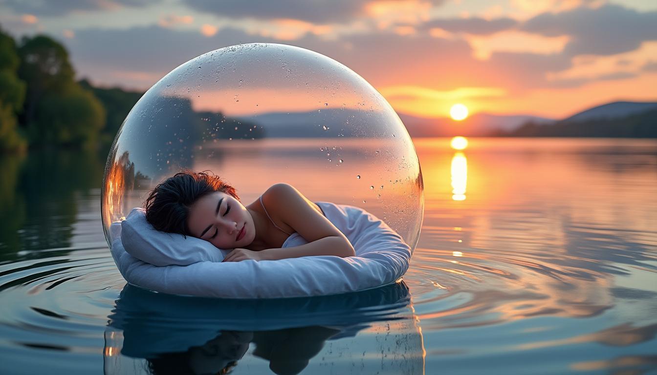 découvrez l'expérience unique de dormir dans une bulle transparente flottant sur l'eau, alliant confort, immersion en pleine nature et moments d'évasion inoubliables.